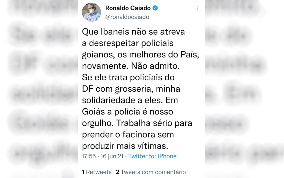 Após Ibaneis falar que Lázaro faz polícias 'quase como bobas', Caiado rebate: ‘Não se atreva a desrespeitar os policiais goianos’