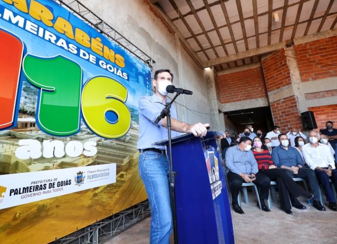 Presidente Lissauer Vieira visita obras do novo Hospital Municipal de Palmeiras de Goiás