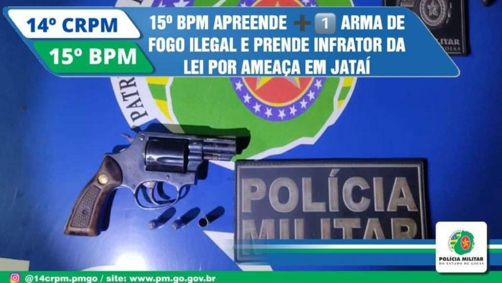 Em ação rápida PM apreende arma de fogo e prende valentão que ameaçava a ex-esposa