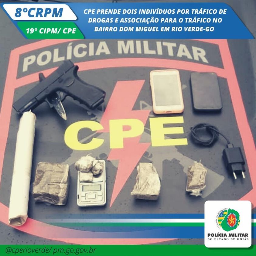 CPE prende dois indivíduos por tráfico de drogas