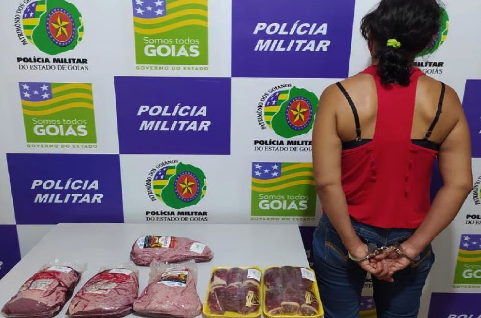 Mulher suspeita de furtar picanha em mercado é presa, em Rio Verde (GO)