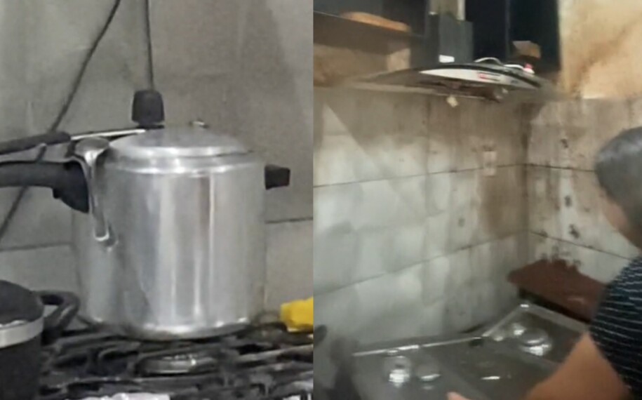 TikToker viraliza ao mostrar momento em que panela de pressão explode; assista ao vídeo
