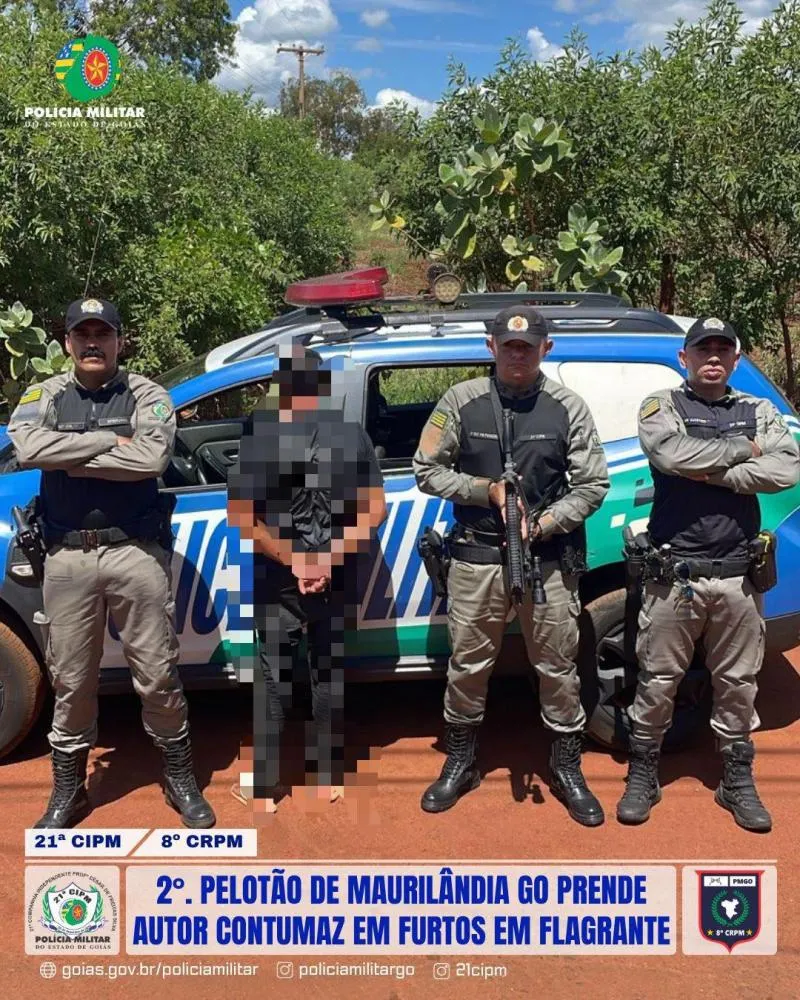 POLÍCIA MILITAR REALIZA PRISÃO DE LADRÃO DE CELULAR EM MAURILÂNDIA E RECUPERA APARELHO FURTADO