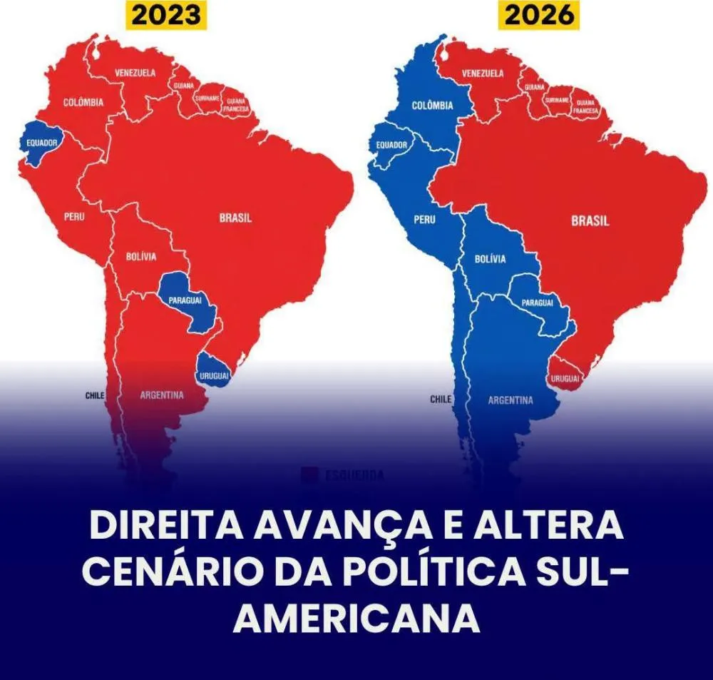 AMÉRICA DO SUL VIVE NOVO CICLO POLÍTICO COM AVANÇO DA DIREITA