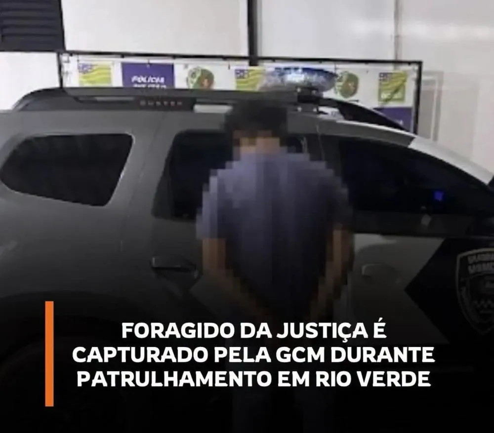 FORAGIDO DA JUSTIÇA É PRESO PELA GUARDA CIVIL MUNICIPAL DURANTE PATRULHAMENTO EM RIO VERDE