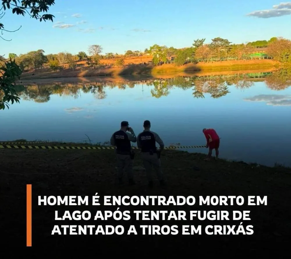 HOMEM É ENCONTRADO MORTO EM LAGO APÓS TENTAR FUGIR DE ATAQUE A TIROS EM GOIÁS