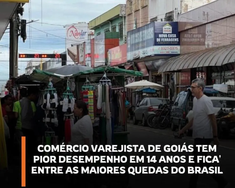 COMÉRCIO VAREJISTA DE GOIÁS TEM MAIOR QUEDA PARA MAIO EM 13 ANOS