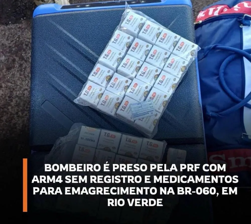 Bombeiro é preso na BR-060 com pistola sem registro e medicamentos para emagrecimento em Rio Verde