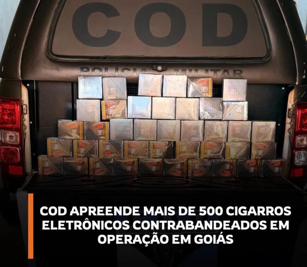 COD APREENDE MAIS DE 500 CIGARROS ELETRÔNICOS CONTRABANDEADOS EM GOIÁS