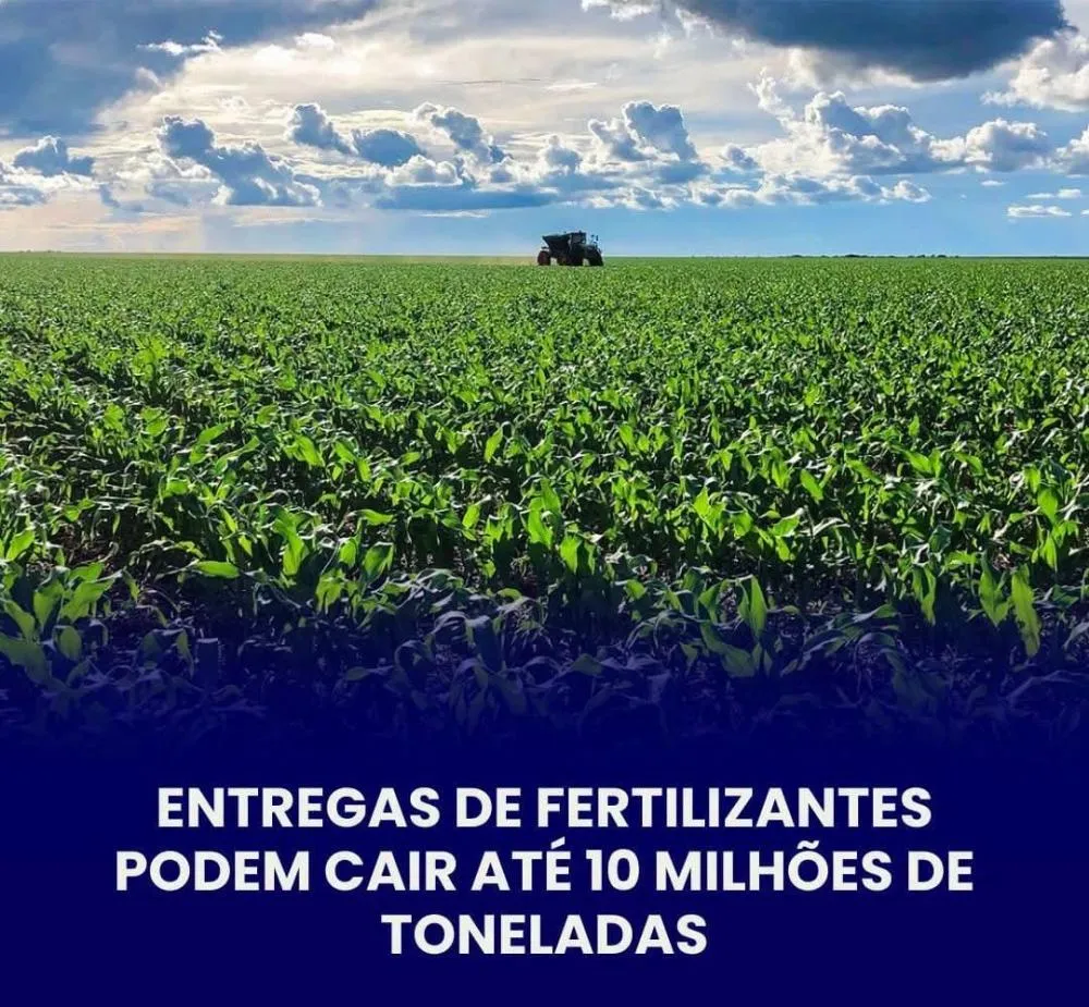 INDÚSTRIA PREVÊ QUEDA DE ATÉ 10% NA DEMANDA POR FERTILIZANTES PARA A SAFRA 2026/27