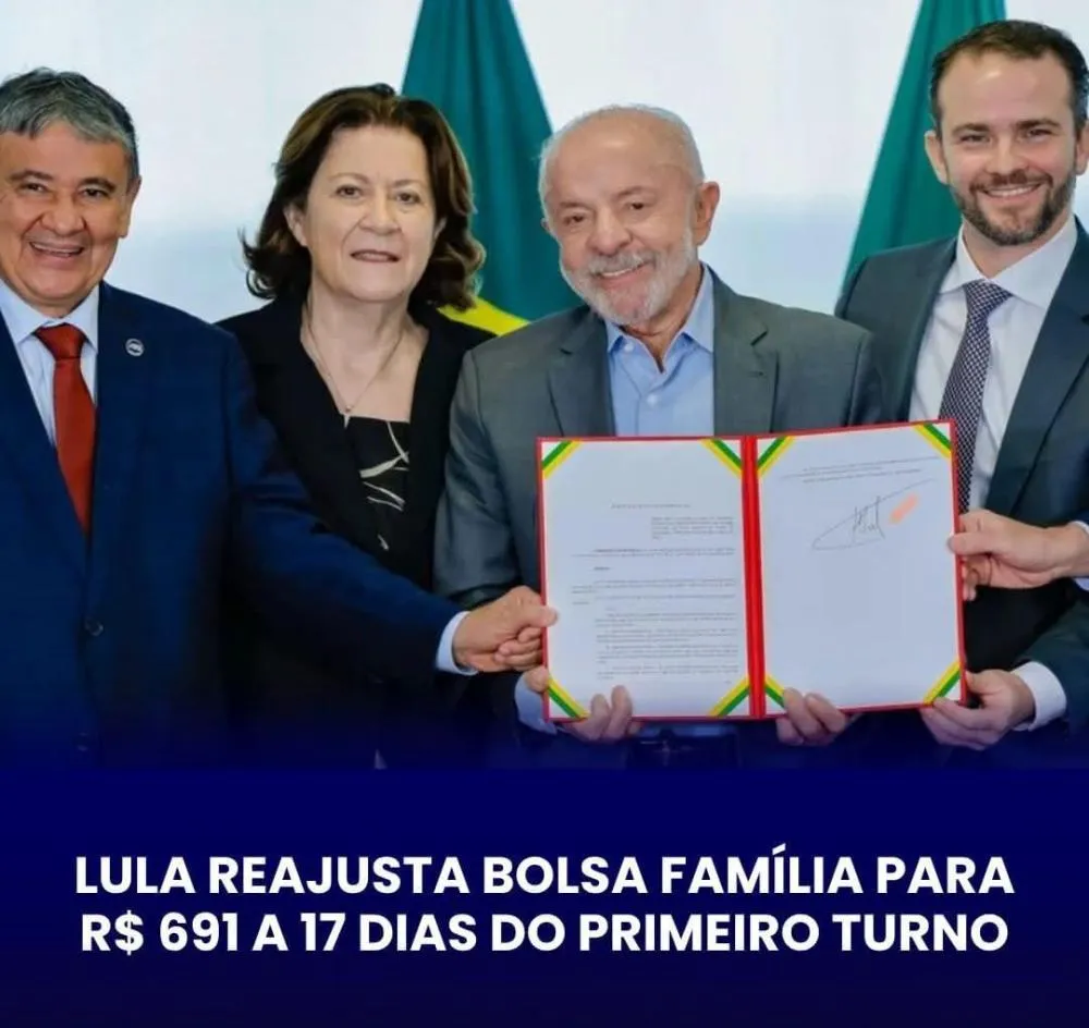 Lula reajusta Bolsa Família em 15% a duas semanas do primeiro turno