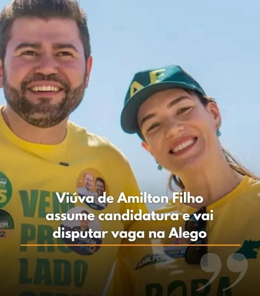Ana Caroline Guimarães assume candidatura do marido, Amilton Filho, na disputa por vaga na Alego