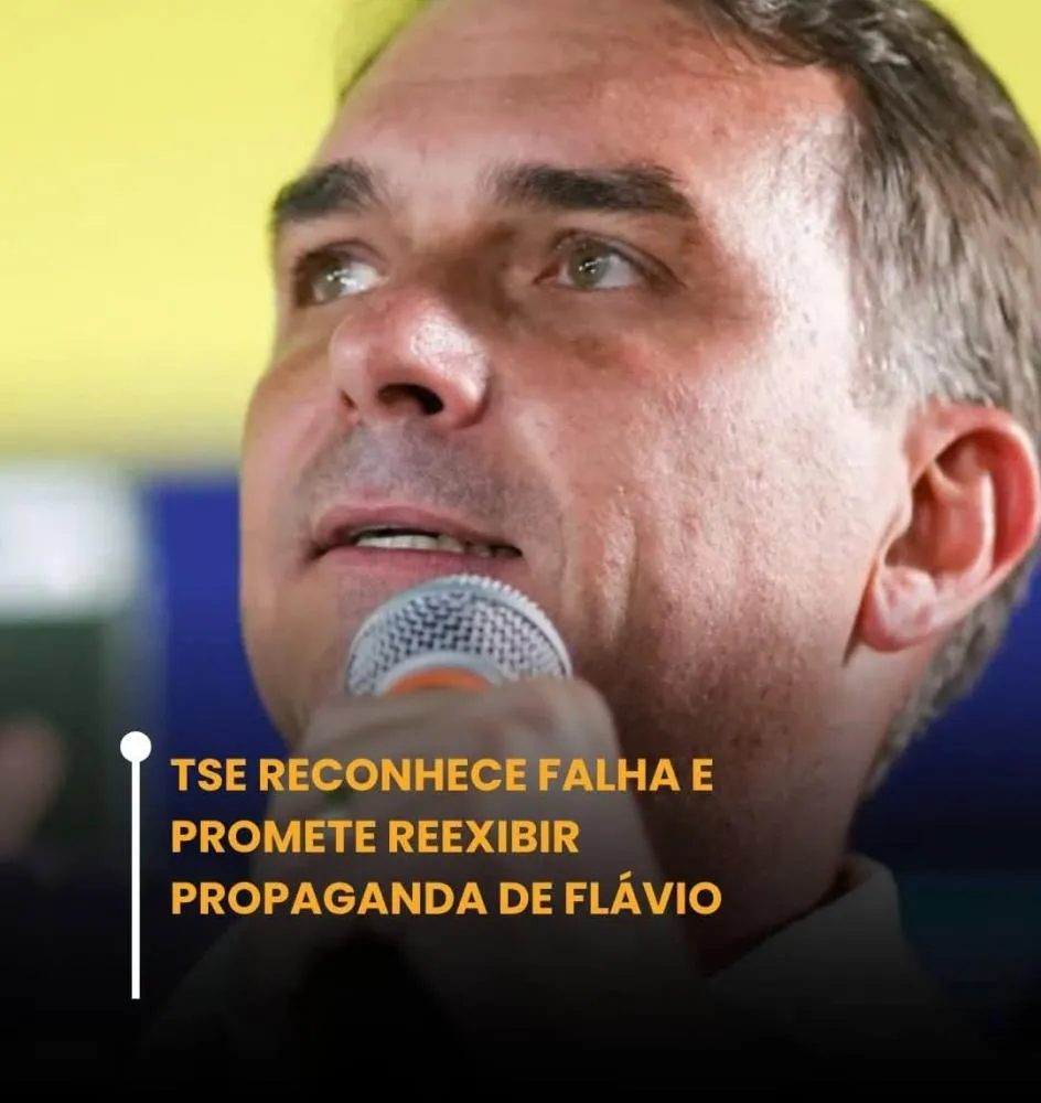 TSE reconhece falha técnica em áudio de propaganda de Flávio Bolsonaro na TV