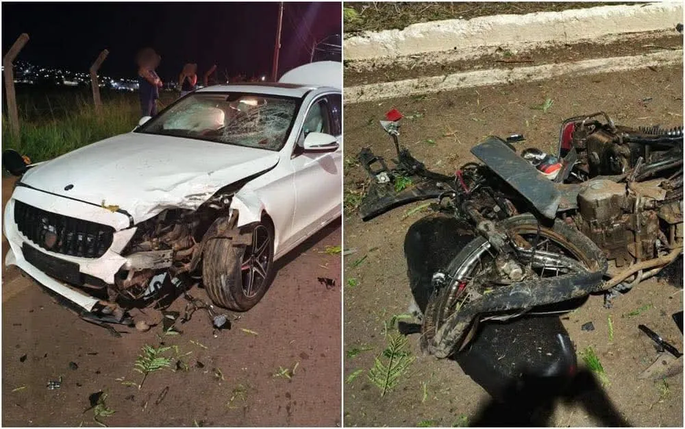 MOTOCICLISTA MORRE APÓS BATER DE FRENTE COM MERCEDES EM ANÁPOLIS