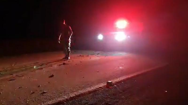 ACIDENTE NA GO-164 entre caminhão e motocicleta