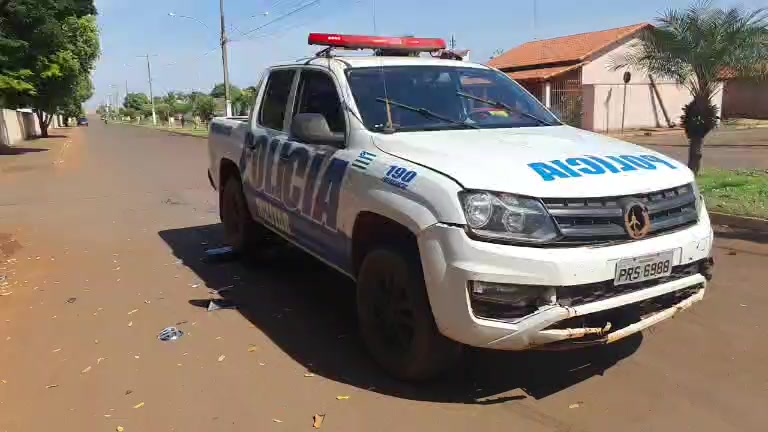 Menor bate moto no carro da polícia, em Lagoa do Bauzinho