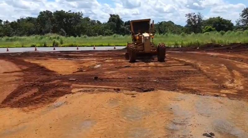 GOINFRA após solicitação #SANTAHELENAAGORA começa a restauração do trevo da GO-164 com a BR-060